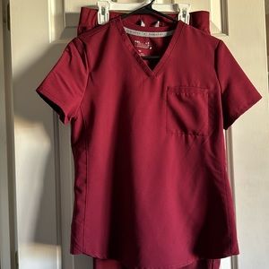 Maroon Fabletics Scrub Set